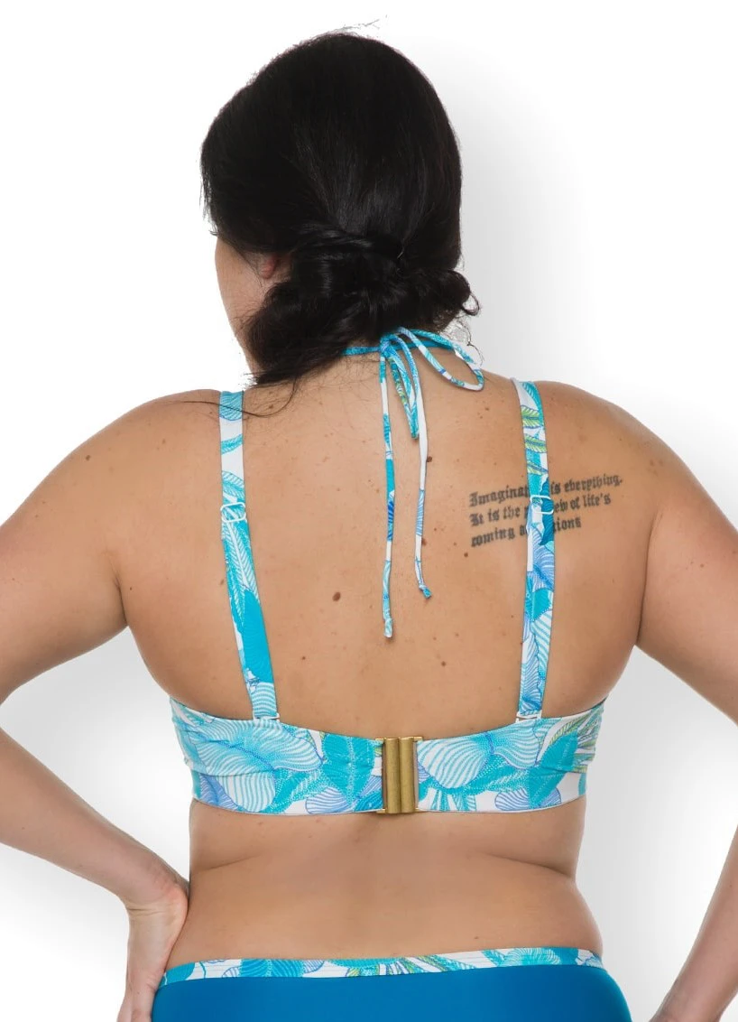 Bandeau Bikinitop "Leaves" | Türkis 11 Bandeau Bikinitop "Leaves" | Türkis – Bild 9