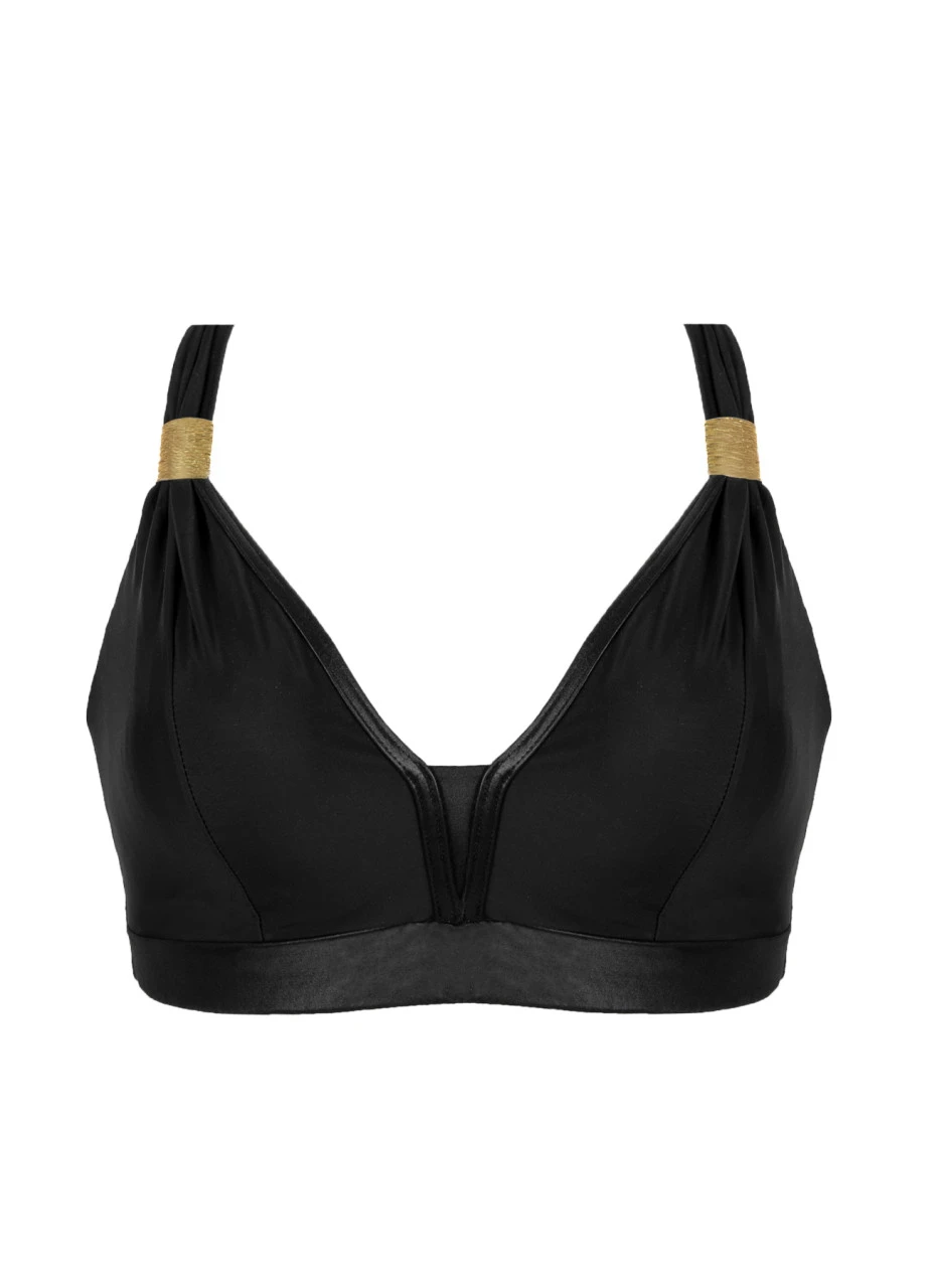 Triangle Top Ohne Bügel "Beverly" | Schwarz-gold 7 Triangle Top Ohne Bügel "Beverly" | Schwarz-gold – Bild 5
