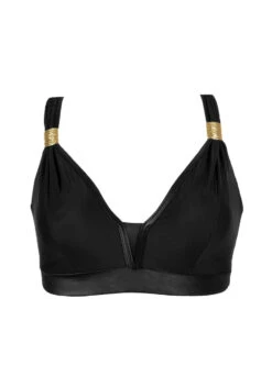 Triangle Top Ohne Bügel "Beverly" | Schwarz-gold Shiny -Miracle Woman Verkäufe Beverly Top shiny Freisteller vorne Shop 1280x1280