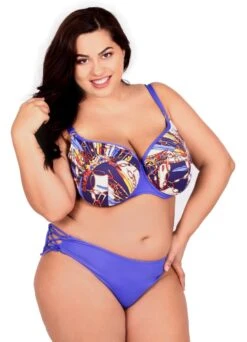 Bikini Slip "Indian Feathers" | Blau / Mehrfarbig -Miracle Woman Verkäufe Bikini mit Softschalen Indian Feathers top bottom front bottom front Wendeslip 1280x1280