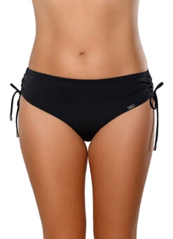 Bikinislip Mit Raffung "Skyla" | Schwarz -Miracle Woman Verkäufe Bikinislip gerafft Shopbild vorne 1280x1280