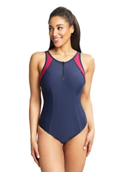 Panache Sportiver Badeanzug Mit Bügel "Boundless" | Navy-pink -Miracle Woman Verkäufe Boundless BAZ Shopbild vorne 1280x1280