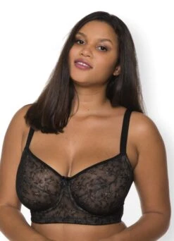 Longline Bügel-BH "Claire" | Schwarz -Miracle Woman Verkäufe Long Line BH schwarz nude front top min 1280x1280