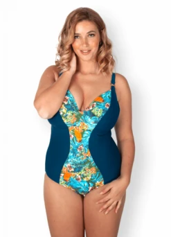 Minimizer Badeanzug Mit Bügeln "Lush" | Ocean / Multicolor