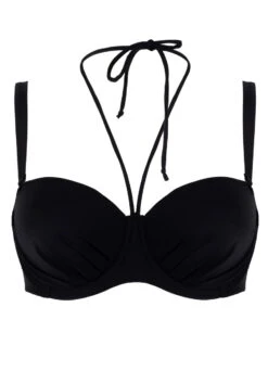 Bandeau Bikinitop "Swim" | Schwarz -Miracle Woman Verkäufe Miracle Woman Bandeau Bikini Top schwarz cut out front min 1280x1280
