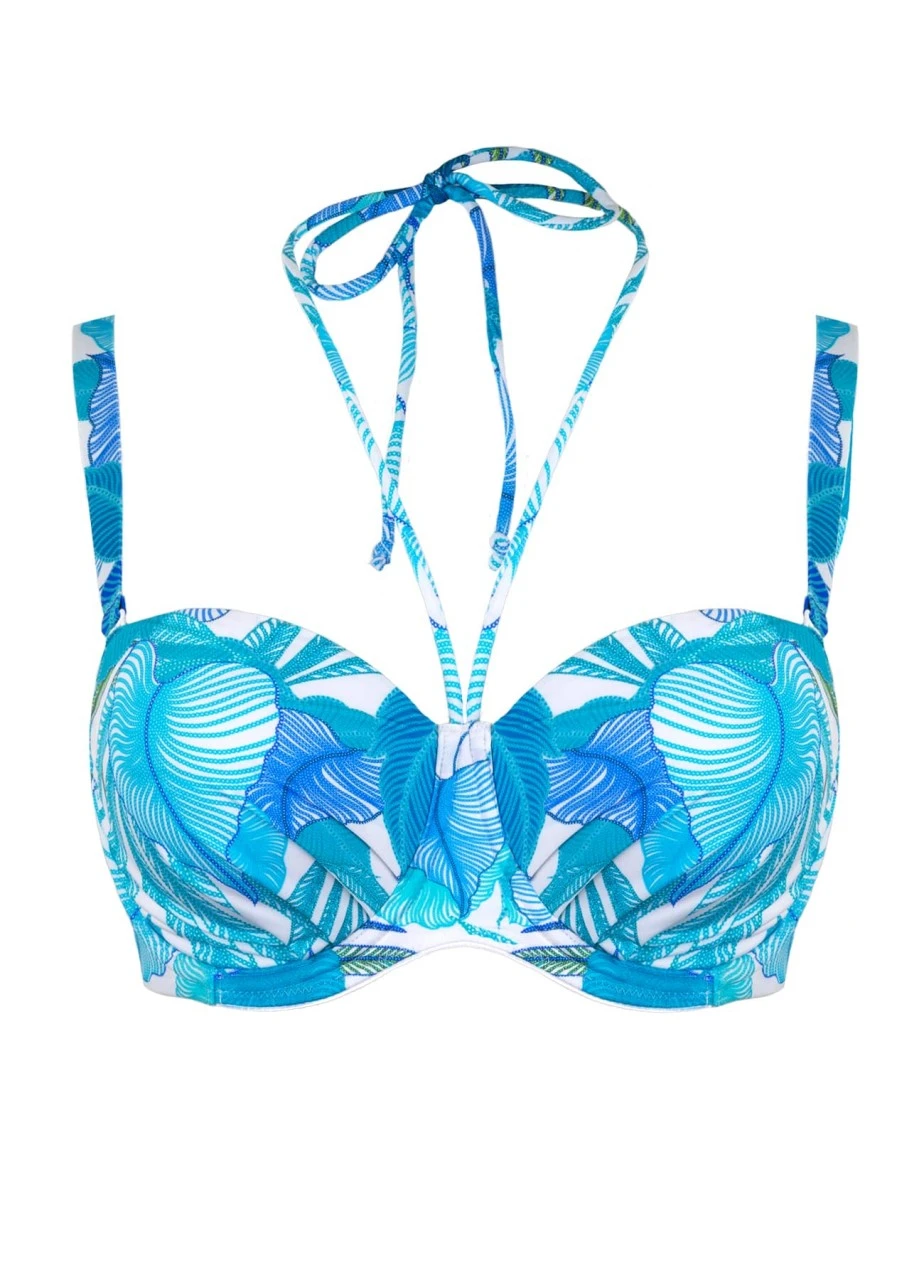 Bandeau Bikinitop "Leaves" | Türkis 14 Bandeau Bikinitop "Leaves" | Türkis – Bild 12