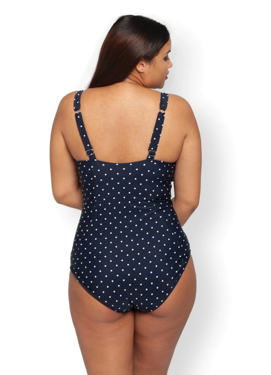 Badeanzug Mit Softpadding "Marseille" | Marine/weiß 6 Badeanzug Mit Softpadding "Marseille" | Marine/weiß – Bild 4