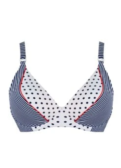 Bikini Top "Barbados Sailor Girl" | Marine / Weiß / Rot -Miracle Woman Verkäufe Miracle Woman Sailor Girl top front2 min 1280x1280