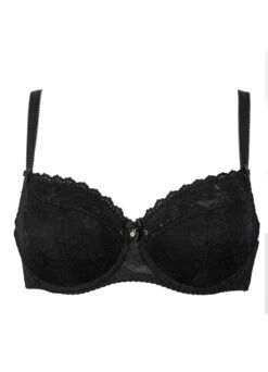 Bügel-BH Mit Halbschalen "Bellami" | Schwarz -Miracle Woman Verkäufe MiracleWoman Bellami B gelBH front black black 1280x1280