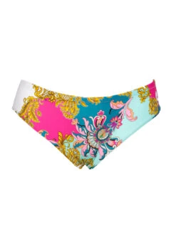 Bikini-Slip "Paisley Summer" | Pink-blau