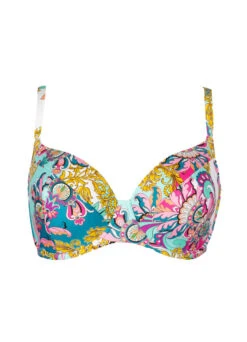 Bikini-Top Mit Softschalen "Paisley Summer" | Pink-blau -Miracle Woman Verkäufe Paisley Summer Bikini Oberteil Shopbild vorne freisteller 1280x1280