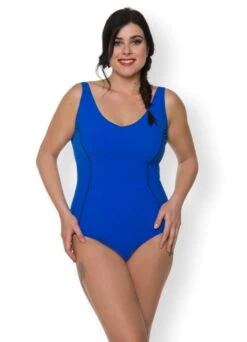 Badeanzug Mit Unterbrustband "Revolutional" | Blau -Miracle Woman Verkäufe Revolutional Badeanzug blau front min 1280x1280