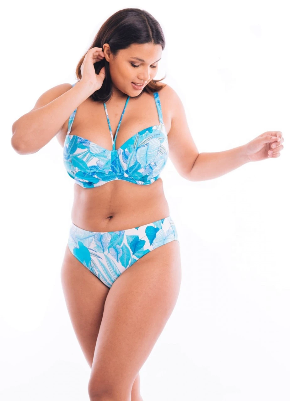 Bandeau Bikinitop "Leaves" | Türkis 3 Bandeau Bikinitop "Leaves" | Türkis