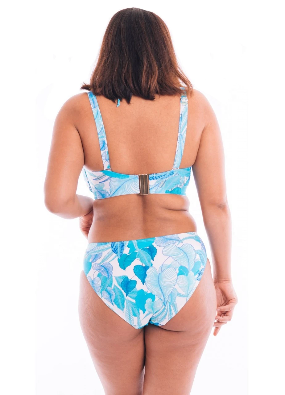 Bandeau Bikinitop "Leaves" | Türkis 7 Bandeau Bikinitop "Leaves" | Türkis – Bild 5