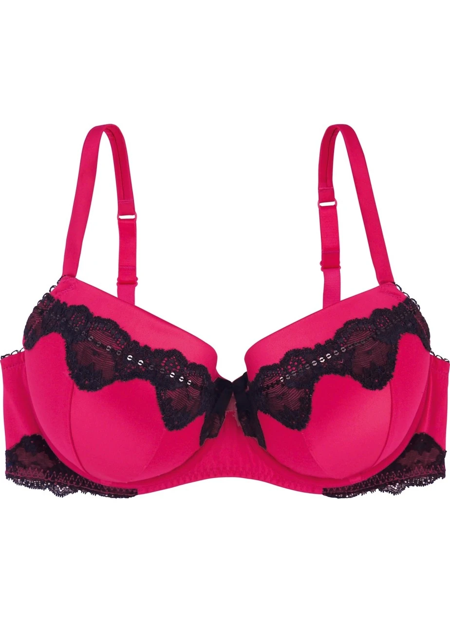 T-Shirt-BH "Cora" | Pink / Schwarz 4 T-Shirt-BH "Cora" | Pink / Schwarz – Bild 2